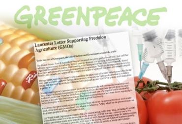 La carta fue enviada a líderes de Greenpeace. Foto: centrohuellas.wordpress.com - elproyectomatriz.wordpress.com - http://supportprecisionagriculture.org. alimentos transgenicos greenpeace