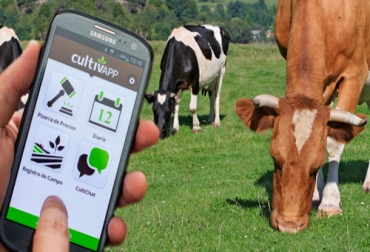 Con 'CultivApp', los productores y profesionales de la industria agroalimentaria puedan gestionar de manera eficaz sus predios y empresas rurales. Imagen: CONtexto Ganadero. App móvil para los agricultores
