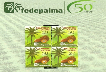 Más de 50.000 estampillas conformaron emisión postal en homenaje a los 50 años del gremio palmicultor. Más de 50.000 estampillas conformaron emisión postal en homenaje a los 50 años del gremio palmicultor.