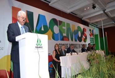 Rafael Hernández, presidente ejecutivo de Fedearroz, hizo un balance de los logros alcanzados con el Amtec. Foto: Prensa - Fedearroz. 34 Congreso Nacional Arrocero