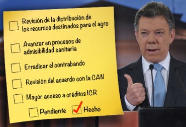 Comienza la cuenta regresiva para que Santos le cumpla al sector agropecuario. Foto: CONtexto ganadero. Retos Santos 2014