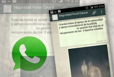 A través de un grupo de WhatsApp, los empresarios tienen la posibilidad de notificar los casos de abigeato o inseguridad que se presenten en la región. Foto: CONtexto Ganadero. Seguridad en Cauca