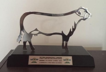 El reconocimiento llena de orgullo a los dueños de Gyroso y a la vez los compromete a seguir trabajando por la lechería tropical. Foto: Cortesía. Gyroso, ganadería gyroso hermanos, producción de lechería en el trópico, feria ganadera de la dorada, ganaderos de la dorada, ganadería en la dorada, girolando en colombia, girolando 3/8, producción lechera en colombia, contexto ganadero, ganadería colombia