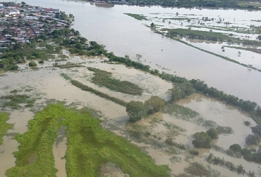El desbordamiento afectó una zona muy vulnerable del municipio conocida como Los Cañitos. Foto: Gobernación de Sucre. desbordamiento del río Cauca, inundaciones en Bolívar, ganaderos de bolívar, ganaderos de Tiquisio, Montecristo, Pinillos, Barranco de Loba, Achí, pastos afectados por inundacioens en Bolívar, CONtexto ganadero