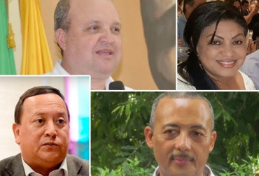 Jorge Enrique Vélez, Oneida Pinto Pérez y Wilmer González Brito, son los mandatarios que ha tenido el departamento. Ahora llega Weildler Guerra Curvelo quien deberá acelerar la ejecución presupuestal. Foto: @OnePintoPerez - laguajirahoy.com. crisis en la guajira, crisis política en la guajira, corrupción en La Guajira, oneida pinto pérez, Jorge Enrique Vélez, wilmer gonzález brito, Weildler Guerra Curvelo, ganadería en La Guajira, Ganaderos de La Guajira, CONtexto ganadero, ganadería colombia