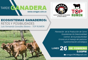 Esta es la primera Tarde ganadera que organiza el gremio para el 2018. Foto: Coregán ecosistemas ganaderos, Tarde ganadera Coregán, Coregán 2018, tarde ganadera Coregan 2018, Ecosistemas vs Estacionalidad, Coregan Puerto Berrio Antioquia 2018, Puerto Berrio 2018, pequeños ganaderos puerto Berrio, Comité Regional de Ganaderos de Puerto Berrio, CONtexto ganadero, ganaderos colombia, noticias ganaderas colombia