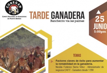 “Rentabilidad ganadera y Nelore de ciclo corto, son los temas de la próxima tarde ganadera”, dijo Mónica Díaz. Foto: facebook.com/coreganptoberrio. Tarde ganadera, transferencia de conocimiento, temas de actualidad ganadera, interacción comercial, evento social, realidad ganadera nacional e internacional, visión ganadera, rentabilidad, Nelore de corto ciclo, CONtexto Ganadero, noticias de ganadería colombiana.