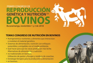 Por primera vez, los organizadores presentan temas de genética y nutrición de bovinos en un solo congreso. Foto: Cortesía Primer Congreso de Reproducción Genética y Nutrición en Bovinos, Congreso reproducción bovina, congreso reproducción y nutrición Bucaramanga noviembre 2018, primer congreso nacional de reproducción y genética en bovinos, Reproducción Genética y Nutrición en Bovinos, periódico El agro, reproducción en bovinos congreso, CONtexto ganadero, ganaderos colombia, noticias ganaderas colombia