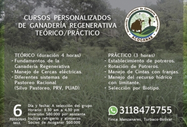 Ahora hay más posibilidades de aprender sobre sistemas racionales de pastoreo y selección de biotipo, entre otros temas, con estos cursos personalizados. Foto: Cortesía Cursos personalizados, curso ganadería regenerativa, Ganadería Sostenible, ganadería sostenible Colombia, Acoganar, Ganadería regenerativa, ganadería amigable con el medio ambiente, Sistemas silvopastoriles, árboles ganadería, ganadería rentable y regenerativa, mejorar el suelo con ganadería, ahorrar costos en ganadería, costos bajos, ganadería regenerativa Colombia, Ganadería, sostenible, Colombia, CONtexto ganadero, ganaderos colombia, noticias ganaderas colombia
