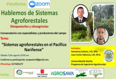 Esta es la invitación para el sábado 15 de agosto, pero recuerde que puede conectarse todos los sábados a las 10 a. m. Foto: Cortesía Conversatorios Asopastoril, 8º Seminario Internacional del Agroforestia, Conversatorios sobre sistemas silvopastoriles, Asociación Colombiana de Sistemas Silvopastoriles, mesa ganadería sostenible Tolima Mesa Nacional de Ganadería Sostenible, Mesa Regional de Ganadería Sostenible, ganadería colombiana sostenible fedegán, Asopastoril Colombia, asociación sistemas silvopastoriles Colombia, sistemas silvopastoriles ganadería Colombia, ganadería Colombia, noticias ganaderas Colombia