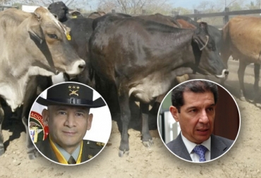 El director de la Dicar, el mayor general Herman Bustamante y el presidente de Fedegán, José Félix Lafaurie, abordaron problemáticas que afectan diariamente a los ganaderos. Foto: policia.gov.co - clickradio1090am.com - Fedegán Ganadería, ganadería colombia, noticias ganaderas, noticias ganaderas colombia, CONtexto ganadero, Abigeato, delitos ganaderos, fedegan, Carabineros, Carabineros Colombia, mayor general herman bustamante, inseguridad rural, inseguridad ganadera