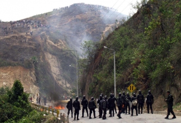 El gremio ganadero se unió al palmero y expresó su preocupación por la situación del sector. Foto: @KiweNasa protestas en Catatumbo