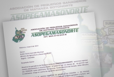 La misiva expresa desconcierto e inconformidad por la posibilidad de nombrar otra entidad al frente del FNG. Foto: CONtexto ganadero. carta de respaldo a fedegán