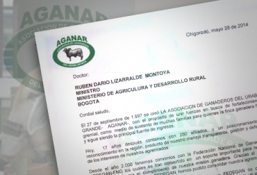 Aganar tiene convenios desde el año 2000 con Fedegán-FNG. Foto: CONtexto ganadero. carta respaldo a fedegán chigorodó