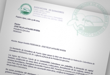 El gremio ratifica su respaldo a la que en su criterio ha sido una gestión eficiente. Foto: CONtexto ganadero. carta de respaldo a fedegán