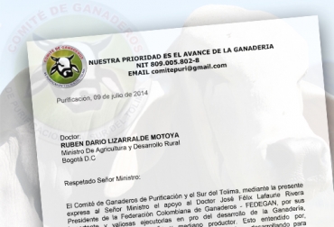 El Comité resalta el trabajo que en áreas académicas y formativas ha hecho Fedegán. Foto: CONtexto ganadero. carta de respaldo a fedegán