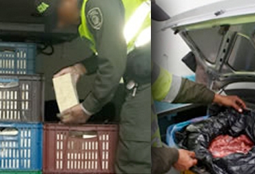 El producto fue traído desde Venezuela y reempacado en Cúcuta para ser vendido en la ciudad nortesantanderana. Foto: Policía Nacional. Incautación de queso de contrabando