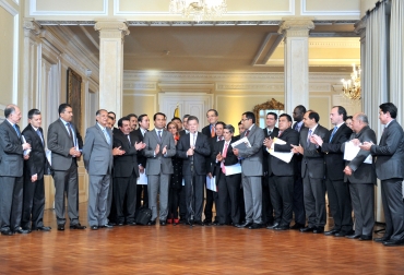 En la cumbre de Gobernadores que se realizó en el Palacio de Nariño, el intenso verano y las regalías fueron los temas principales. Foto: Juan Pablo Bello / SIG Reunión de Gobernadores con Juan Manuel Santos.jpg.