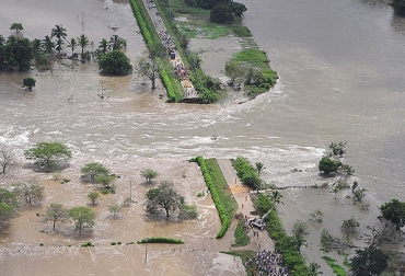 Ruptura del Canal de Dique en el invierno de 2011-2012. Foto: Iniciativa Internacional sobre Inundaciones (IFI) Canal del dique de Cartagena