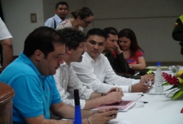 La audiencia estuvo presidida por Juan Gabriel Uribe, ministro de Ambiente. Foto: Cortesía Alcaldía la Jauga de Ibirico. Alcalde de la Jagua de Ibirico.