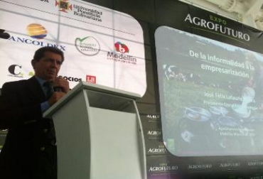 José Félix Lafaurie, presidente de Fedegán, explicó el porqué del lento proceso de empresarización ganadera. Foto: Agrofuturo. José Félix Lafaurie Rivera en Expo Agrofuturo