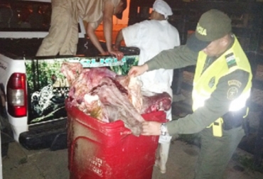 Con este matadero, ya son 3 los que se han desmantelado en Valledupar. Foto: Policía Nacional. Matadero desmantelado.