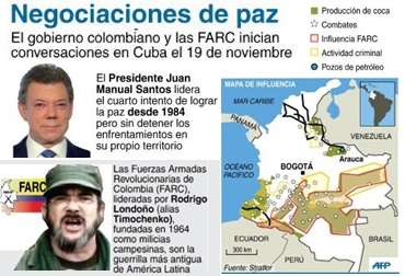Mapa de Colombia con la influencia de las FARC en el territorio © AFP afp Mapa de Colombia con la influencia de las FARC en el territorio © AFP afp