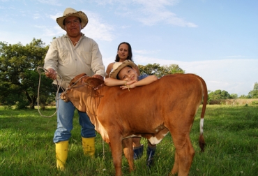 Fundagán y Claro entregan 38 vacas preñadas a familias vulnerables en zona rural de la Guajira. Foto: Fundagán Entrega de vacas de Fundagán en la Guajira