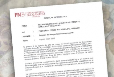 El Fondo Nacional del Ganado les hizo llegar una carta a todos los recaudadores de la cuota de fomento ganadero y lechero del país. Foto: CONtexto ganadero. recaudo cuota fomento ganadeo y lechero
