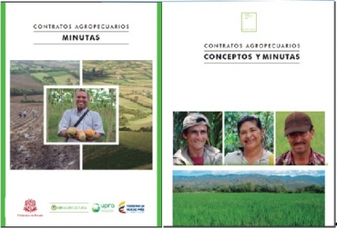 Carátulas de las dos publicaciones de la UPRA. Foto: UPRA UPRA, Minutas, U del Rosario, contratos agropecuarios, CONtexto ganadero, ganadería Colombia