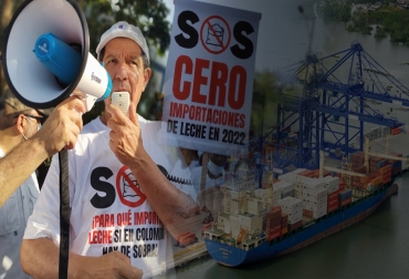 Lafurie indicó que el pasado sábado el 43 % del total de los contingentes de leche en polvo sin aranceles estaba adelantando trámites para ser nacionalizados. Foto: Cortesía. Ganadería, ganadería colombia, noticias ganaderas, noticias ganaderas colombia, CONtexto ganadero, Leche, leche en polvo, industria procesadora de leche, importaciones, importaciones de leche de EE. UU., TLC, TLC firmado con Estados Unidos, movilización ganadera, Ganaderos rechaza importaciones de leche en polvo, Triple A, ganaderos se congregan en la Sociedad Portuaria Regional de Cartagena, vacas, fedegan, vacas Colombia, lechería, bovinos, ganadería bovina, ganadería bovina Colombia,