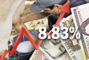 El incremento del precio que se pagaría al productor a partir del 1ro de marzo, se ubica en 8.83%, de acuerdo al Ministerio de Agricultura y Desarrollo Rural. Foto: agriculturayganaderia.com - encolombia.com Incremento del precio de leche pagado al productor