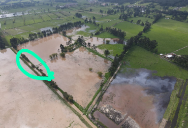 La producción de leche en el valle de Nemocón podría verse impactada por las inundaciones. Foto: Cortesía. Inundaciones en la Sabana de Bogotá