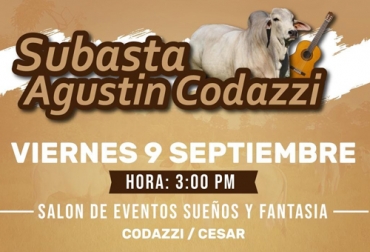 El 9 de septiembre es la subasta semi presencial de TVGan en Codazzi, con animales comerciales. Foto: Cortesía Afiche promocional de la subasta de Codazzi