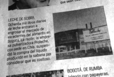 Hace 25 años también se dejó de comprar leche a productores colombianos. Foto: Tomada de El Tiempo. Crisis láctea en Colombia