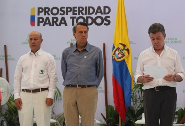 Según Santos, entre agosto de 2010 y septiembre de 2013 se realizó una inversión de $1 billón para la modernización del campo. Foto: Ministerio de Agricultura.