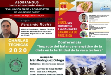Estas son las invitaciones de los seminarios virtuales que tendrán lugar hoy y mañana viernes. Foto: Cortesía Charla virtual ganadería, capacitación, capacitación en línea, capacitación online, capacitación, capacitación Facebook Live, formación ganaderos, capacitación ganaderos, capacitación ganadería, coronavirus, COVID-19, cuarentena, Ganadería, ganadería colombia, noticias ganaderas, noticias ganaderas colombia, CONtexto ganadero