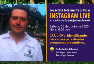 La charla organizada por Asojersey estará dirigida por un especialista en podología preventiva en ganado vacuno lechero. Foto: Cortesía Simposio de Empresarios Lecheros infortambo, Simposio de empresarios lecheros Infortambo 2020, 7° Simposio de Empresarios Lecheros, simposio empresarios lecheros 2020, Asojersey, Asojersey cojeras, charlas Asojersey, charlas Asojersey junio 2020 Instagram Live, coronavirus Colombia, coronavirus, COVID-19, cuarentena, Ganadería, ganadería colombia, noticias ganaderas, noticias ganaderas colombia, CONtexto ganadero