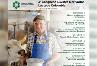 Esta es la lista de charlas que se llevarán a cabo en el 3º Congreso del Clúster de Derivados Lácteos de Colombia. Foto: instagram.com/camaramedellin 3º Congreso Clúster Derivados Lácteos Colombia, leche, clúster lácteo, Clúster de Derivados Lácteos, Clúster Derivados Lácteos Medellín, Cámara de Comercio de Medellín, Sector lácteo Colombia, producción leche Colombia, eventos ganaderos, fedegan, sector ganadero, charlas sobre ganadería, charlas lechería, ganado bovino, ganadería bovina, Ganadería, ganadería colombia, noticias ganaderas, noticias ganaderas colombia, CONtexto ganadero, contextoganadero
