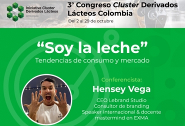 Esta es la invitación a la charla del martes 6 de octubre que hace parte de la agenda del 3º Congreso del Clúster de Derivados Lácteos. Foto: Cortesía Soy la Leche, marcas leche Colombia, 3º Congreso Clúster Derivados Lácteos Colombia, leche, clúster lácteo, clúster de derivados lácteos, Clúster Derivados Lácteos Medellín, Cámara de Comercio de Medellín, sector lácteo Colombia producción leche Colombia, Eventos ganaderos, fedegan, sector ganadero, charlas sobre ganadería, charlas lechería, ganado bovino, ganadería bovina, Ganadería, ganadería colombia, noticias ganaderas, noticias ganaderas colombia, CONtexto ganadero, contextoganadero