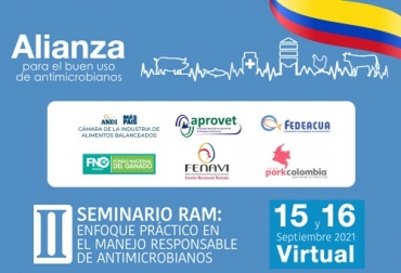 Científicos plantearán en el II Seminario RAM el papel fundamental de los médicos veterinarios en la aplicación del día a día de estos productos y su fundamental participación en el conocimiento para contrarrestar el RAM. Ilustración: Imagen seminario Resistencia a los antimicrobianos, seminario ‘Resistencia a los antimicrobianos’, Resistencia a los antimicrobianos, II seminario Resistencia a los antimicrobianos, OMS RAM, OMS RAM FAO RAM, OIE RAM, Fedegán - Fondo Nacional del Ganado, Fenavi, Andi, PorkColombia, Aprovet, Fedeacua, agenda del II seminario RAM, Bruno González Zorn, Santiago Henao, Alejandro Soraci, Jeroen Dewulf, 8 mitos desmentidos sobre la resistencia a los antimicrobianos, Lourdes Migura, Contexto ganadero