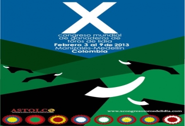 Cartel oficial del X Congreso Mundial de Ganaderos de Toros de Lidia. Foto: Suministrada por el organizador. Medellín y Manizales abren sus puertas a los toros de Lidia.