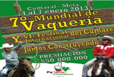 Se espera que más de 30.000 personas asistan al evento. Foto: Alcaldía Municipal de Cumaral. Afiche VI Encuentro Mundial de Vaquería, Cumaral, Meta.