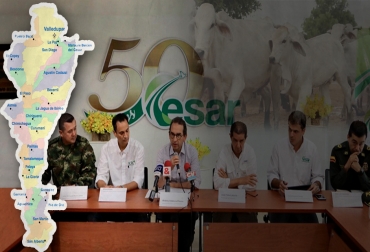 El nuevo foco de aftosa afectó a un predio ubicado en San Diego, Cesar. La noticia fue dada a conocer en rueda de prensa liderada por el ministro de Agricultura. Foto: CONtexto ganadero. aftosa cesar, aftosa en san diego, san diego cesar aftosa, ganadería, ganadería colombia, noticias ganaderas, noticias ganaderas colombia, contexto ganadero, aftosa cesar, aftosa san diego, san diego cesar, aftosa colombia, ICA, ica colombia, Ministerio de Agricultura, Ministro de Agricultura, Andrés Valencia, Ganadería, ganadería colombia, noticias ganaderas, noticias ganaderas colombia, CONtexto ganadero, josé félix lafaurie rivera, Carlos Eduardo Campo, secretario de Agricultura del Cesar, Alfonso Araujo