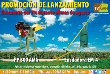 Para el octavo mes de 2019, la vitrina ganadera ofrece estos 2 equipos al mejor precio. Foto: TVGAN TVGAN agosto 2019, promoción de TVGAN, Combo TVGAN agosto 2019, promoción TVGAN agosto 2019, promoción TVGAN agosto 2019, TVGAN ensiladora, TVGAN picapasto, producción de silos, ensilaje, ganado, silo, picadora de pastos, picapastos, venta de maquinaria agrícola, máquinas ganadería, maquinaria, CONtexto ganadero, ganaderos Colombia, noticias ganaderas Colombia