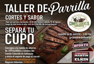 El 24 de agosto se realizará en Medellín el Taller de parrilla corte y sabor. Foto: Cortesía ganaderia, ganderia colombiana, ganaderia colombia, contexto ganadero, noticias ganaderas, noticias ganaderas colombia, taller carne, taller parrilla, carne y sabor, carne cebu, cabuina, cortes de carne, cortes de carne de res, ganaderos, ganaderos, ganaderos colombia