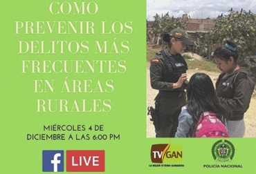 Esta es la cuarta charla que se transmitirá por Facebook Live, tras la cancelación de la que estaba prevista para el pasado miércoles. Foto: TVGAN TVGAN prevenir delitos, Cuarto Facebook Live, prevenir delitos, áreas rurales, Policía Nacional, policía en sector rural, policía ganaderos, seguridad, delitos ganaderos, delitos en ganadería, facebook live, capacitación, capacitación en línea, capacitación online, fedegan, TVGAN, Colombia, Fedegán capacitación, capacitación Facebook Live, formación ganaderos, capacitación ganaderos, capacitación ganadería, CONtexto ganadero, ganaderos colombia, noticias ganaderas colombia