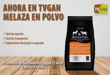 Por tratarse del lanzamiento del producto, TVGAN está ofreciendo 14 kilos de melaza en polvo por el precio de 12 kg. Foto: TVGAN Melaza, melaza ganadería, Melaza TVGAN, Promoción TVGAN diciembre 2019, Melaza en polvo, melaza 2019, tvgan promociones, equipos ganaderos promociones, Promociones TVGAN diciembre 2019, productos ganado promoción, productos finca promoción, promoción TVGAN diciembre 2019, productos finca promoción diciembre 2019, CONtexto ganadero, ganaderos colombia, noticias ganaderas colombia