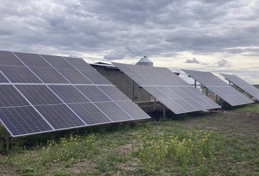 Un hato ganadero argentino es novedad porque cuenta con robots de ordeño y produce su propia energía ahorrando así costos. Foto: todoagro.com.ar Panel solar en hato ganadero argentino