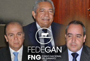 Óscar Daza Laverde, Rafael Amaris Ariza y Daniel Cadavid Londoño, defendieron la gestión adelantada por Fedegán al frente del FNG. Foto: CONtexto Ganadero. Junta Directiva de Fedegán